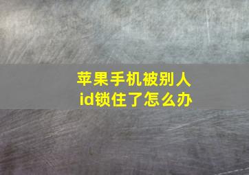 苹果手机被别人id锁住了怎么办