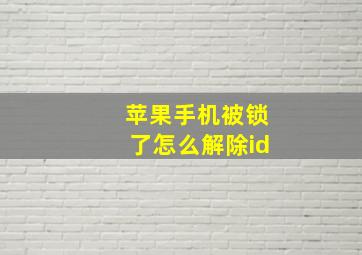 苹果手机被锁了怎么解除id