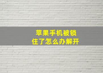 苹果手机被锁住了怎么办解开