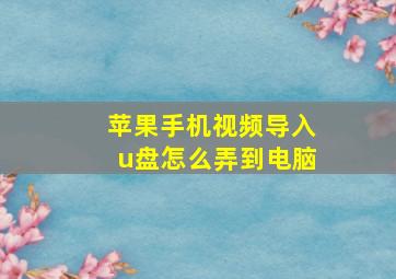 苹果手机视频导入u盘怎么弄到电脑