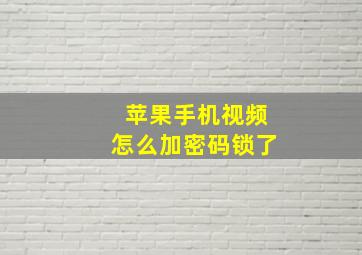 苹果手机视频怎么加密码锁了