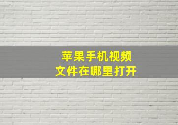 苹果手机视频文件在哪里打开