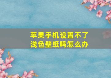 苹果手机设置不了浅色壁纸吗怎么办