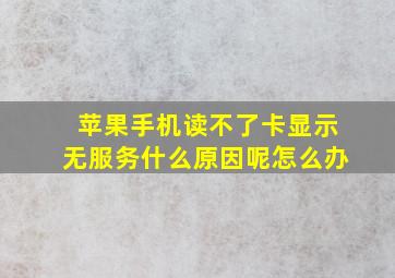 苹果手机读不了卡显示无服务什么原因呢怎么办