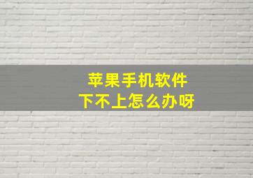 苹果手机软件下不上怎么办呀