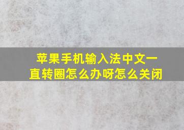 苹果手机输入法中文一直转圈怎么办呀怎么关闭