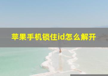 苹果手机锁住id怎么解开