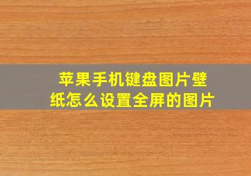 苹果手机键盘图片壁纸怎么设置全屏的图片