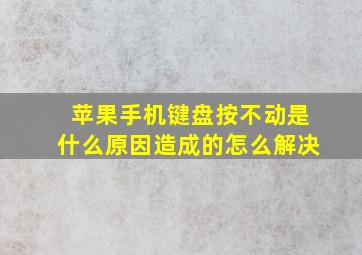 苹果手机键盘按不动是什么原因造成的怎么解决