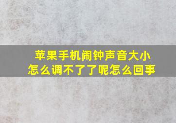 苹果手机闹钟声音大小怎么调不了了呢怎么回事