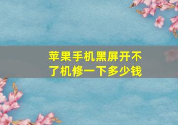 苹果手机黑屏开不了机修一下多少钱