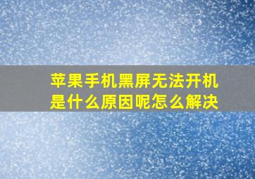 苹果手机黑屏无法开机是什么原因呢怎么解决