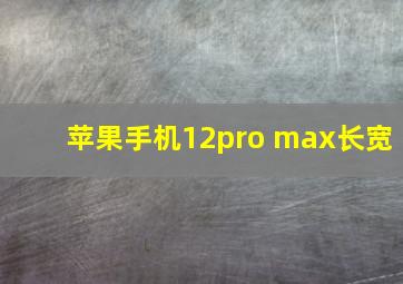 苹果手机12pro max长宽