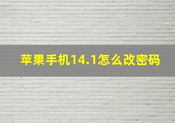 苹果手机14.1怎么改密码