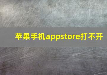 苹果手机appstore打不开