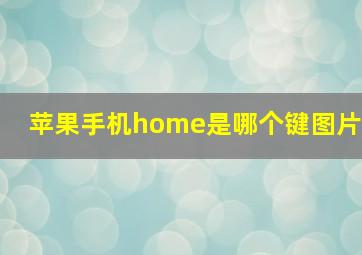 苹果手机home是哪个键图片