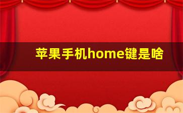 苹果手机home键是啥