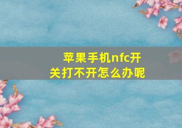 苹果手机nfc开关打不开怎么办呢