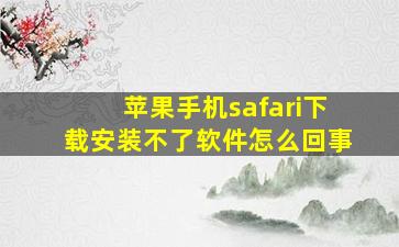 苹果手机safari下载安装不了软件怎么回事