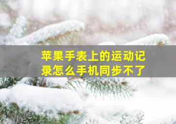 苹果手表上的运动记录怎么手机同步不了