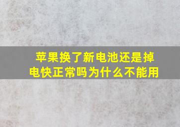 苹果换了新电池还是掉电快正常吗为什么不能用