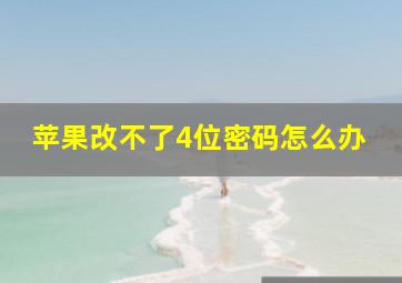 苹果改不了4位密码怎么办