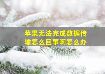 苹果无法完成数据传输怎么回事啊怎么办