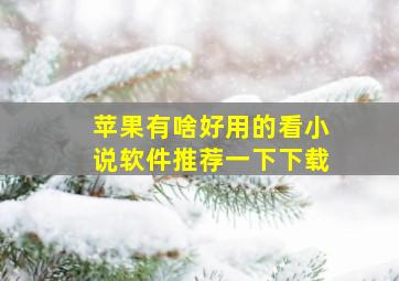 苹果有啥好用的看小说软件推荐一下下载