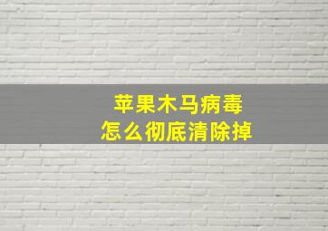 苹果木马病毒怎么彻底清除掉