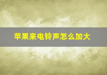 苹果来电铃声怎么加大