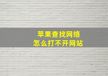 苹果查找网络怎么打不开网站