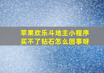 苹果欢乐斗地主小程序买不了钻石怎么回事呀