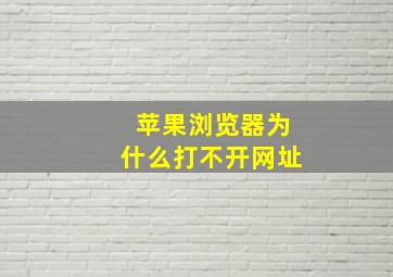 苹果浏览器为什么打不开网址