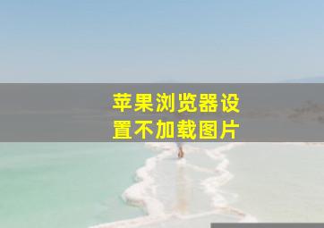 苹果浏览器设置不加载图片