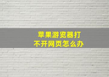 苹果游览器打不开网页怎么办