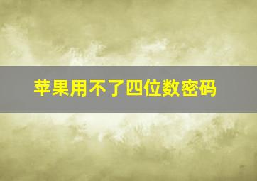 苹果用不了四位数密码