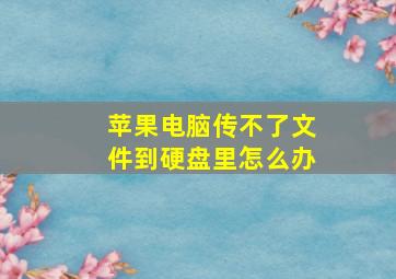 苹果电脑传不了文件到硬盘里怎么办