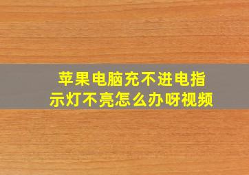 苹果电脑充不进电指示灯不亮怎么办呀视频