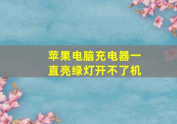 苹果电脑充电器一直亮绿灯开不了机