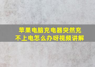 苹果电脑充电器突然充不上电怎么办呀视频讲解