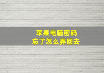 苹果电脑密码忘了怎么弄回去