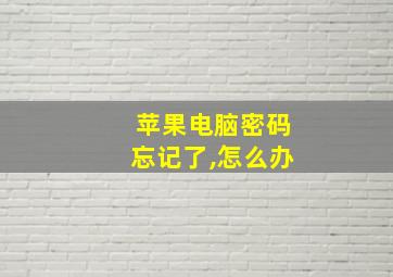 苹果电脑密码忘记了,怎么办