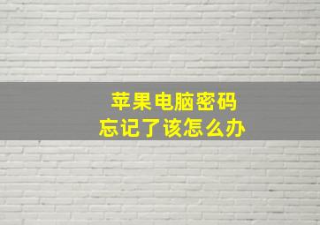 苹果电脑密码忘记了该怎么办