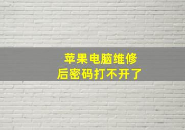 苹果电脑维修后密码打不开了