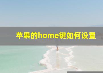 苹果的home键如何设置