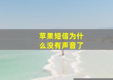 苹果短信为什么没有声音了