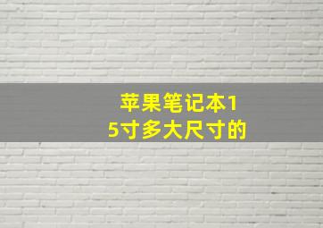 苹果笔记本15寸多大尺寸的