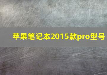 苹果笔记本2015款pro型号