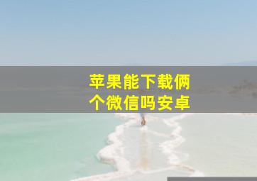 苹果能下载俩个微信吗安卓