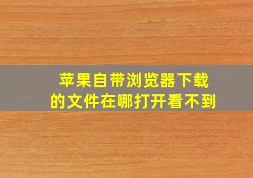 苹果自带浏览器下载的文件在哪打开看不到